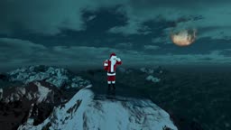Santa Claus on Top of the Mountain looking for the Reindeer (VID ...